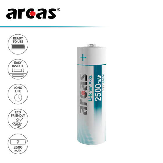 ARCAS Lithium-Ion Akku 18650 2500mAh / 3,7V /  BP1