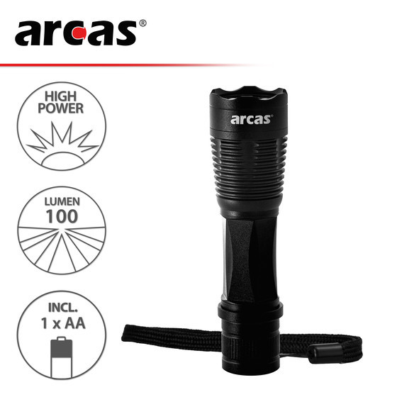 ARCAS 1W LED Aluminum Flashlight BP1