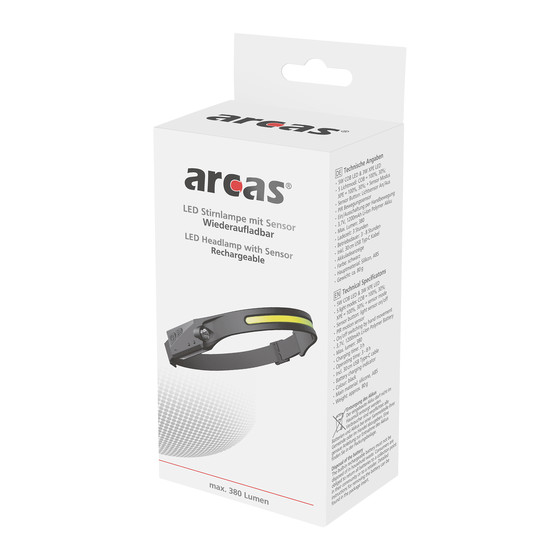ARCAS 9W sensor headlamp rechargeable