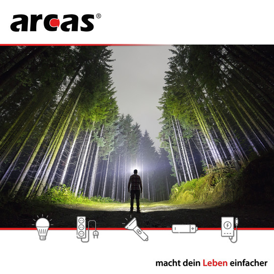 ARCAS 5+3W LED Sensor Kopflampe 5 Modi wiederaufladbar