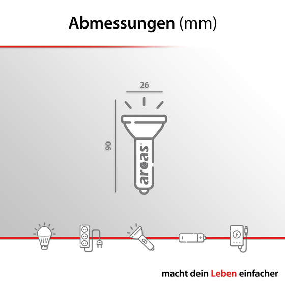ARCAS 9-LED Taschenlampe silver BP1