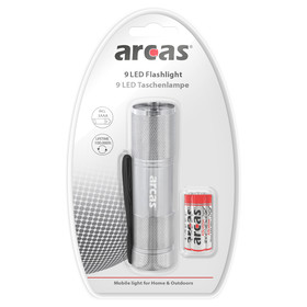 ARCAS 9-LED Taschenlampe silver BP1