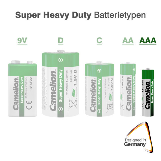 CAMELION Super Heavy Duty Mixset AA/AAA - 120tlg. Bestehend aus 60x AA Mignon + 60x AAA Mikro Batterien