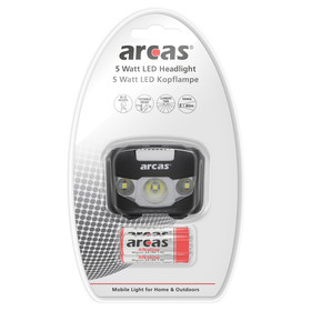 ARCAS 5 Watt LED Kopflampe / 4+3 Funktionen / 160 Lumen /...