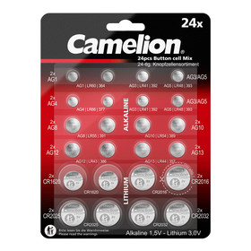 CAMELION Alkaline AG + Lithium CR Knopfzellenset 24tlg.