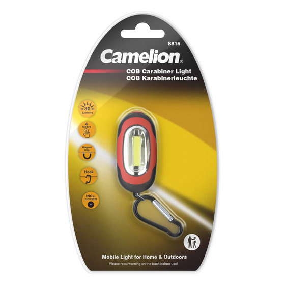 CAMELION S815-DB - COB Karabinerleuchte / mit stabilen Karabinerhaken