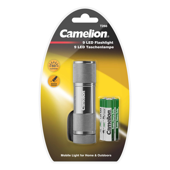 CAMELION 9 LED Aluminum Flashlight silver