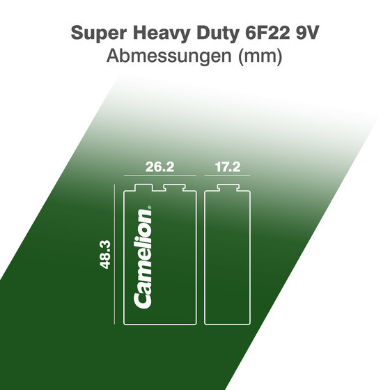CAMELION Super Heavy Duty Green 9V Block / 6F22
SP1