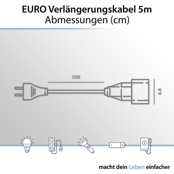 ARCAS 5m Euro extension cable 5m
white