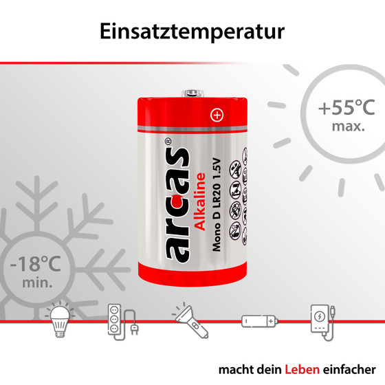 ARCAS LR20 / D / Mono / 1,5V - BP2