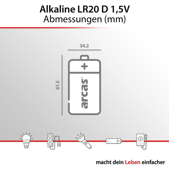 ARCAS LR20 / D / Mono / 1,5V - BP2