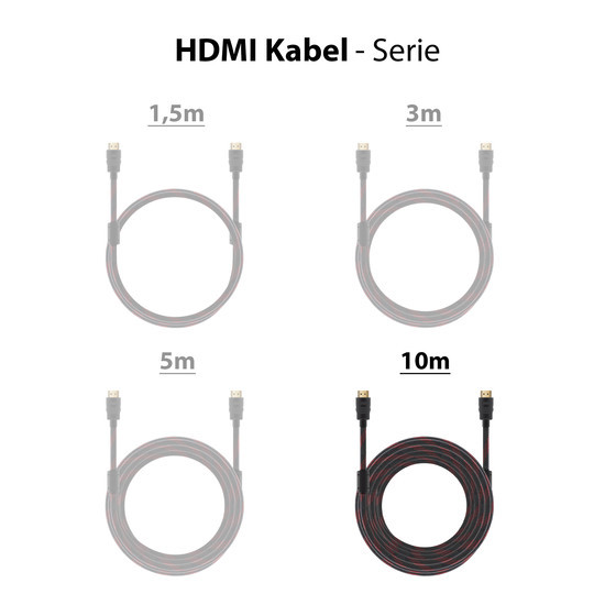 ARCAS HDMI Kabel / 10m / Typ: Male to Male / 19 Pin