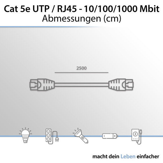 ARCAS Netzwerkkabel Cat 5e UTP / 25m