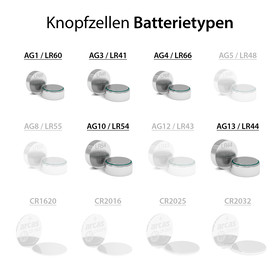 ARCAS Alkaline AG Knopfzellenset 20tlg. (4xAG1, 4xAG3,...