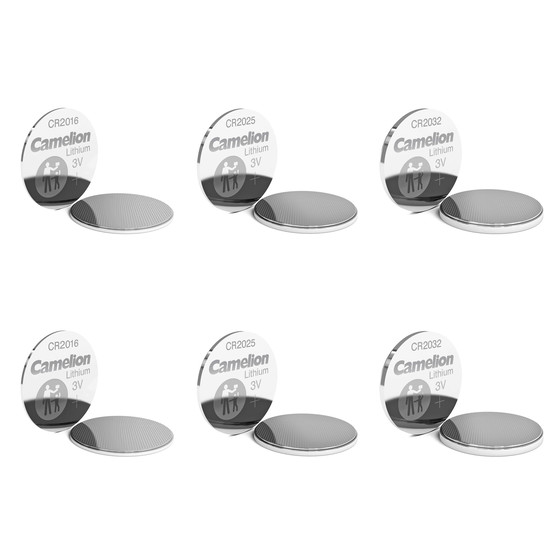 CAMELION Lithium CR Knopfzellen Set 6-tlg.: 2x CR2032, 2x CR2025, 2x CR2016