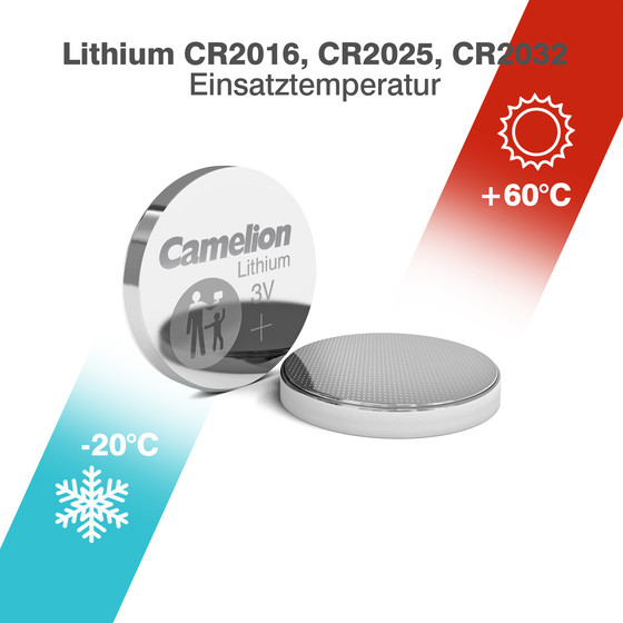 CAMELION Lithium CR Knopfzellen Set 6-tlg.: 2x CR2032, 2x CR2025, 2x CR2016