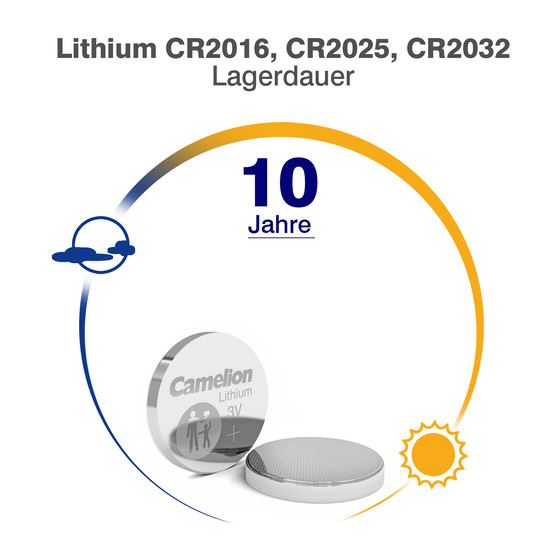 CAMELION Lithium CR Knopfzellen Set 6-tlg.: 2x CR2032, 2x CR2025, 2x CR2016