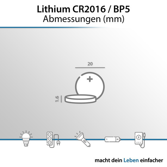 ARCAS
Lithium Button cell CR2016
BP5