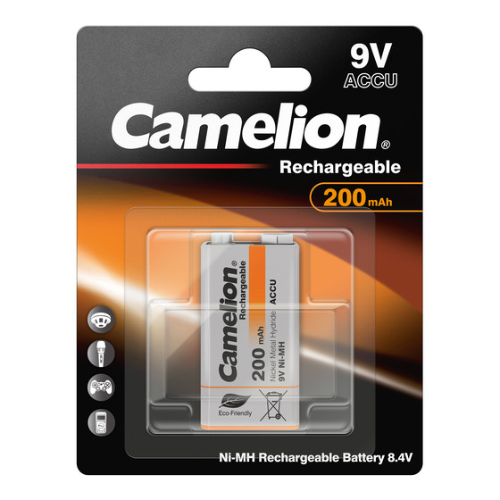 CAMELION NI-MH HR6F22 / 9-Volt / 200mAh / BP1