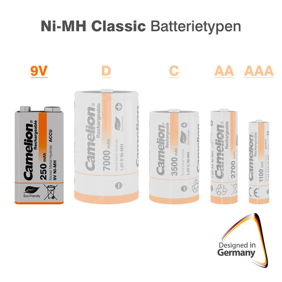 CAMELION NI-MH HR6F22 / 9-Volt / 200mAh / BP1
