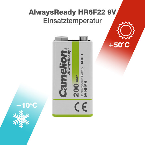 CAMELION NI-MH Always Ready HR6F22 / 9-Volt / 200mAh / BP1
