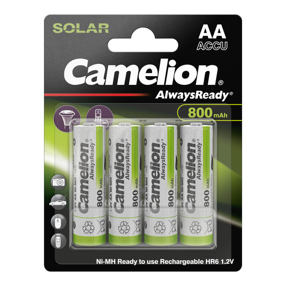 CAMELION NI-MH AlwaysReady AA800 BP4/AAA600 D28 / Solar AlwaysReady Mix Display
