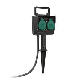 2-way Socket with ground spike / with self-closing flap /...