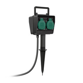 4-way Socket with ground spike / with self-closing flap /...