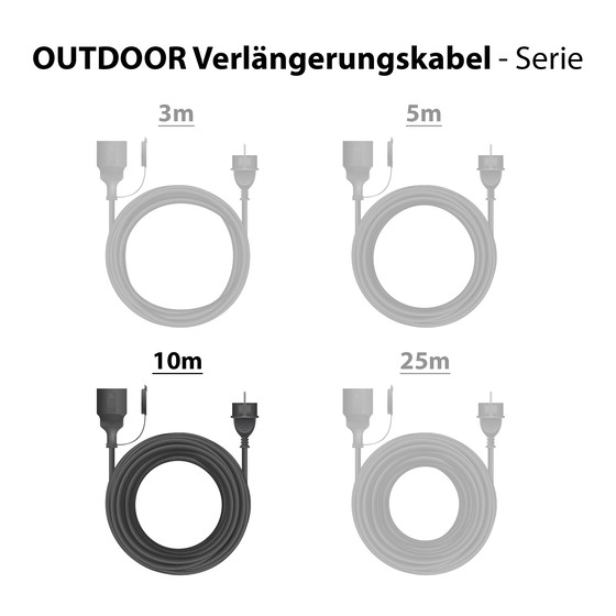 ARCAS Outdoor Verl�ngerungskabel 10m 1er Shrink