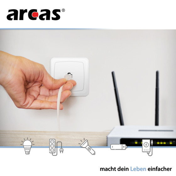 ARCAS ELEGANCE Netzwerksteckdose RJ45 Mod. W13-ATF/RJ45