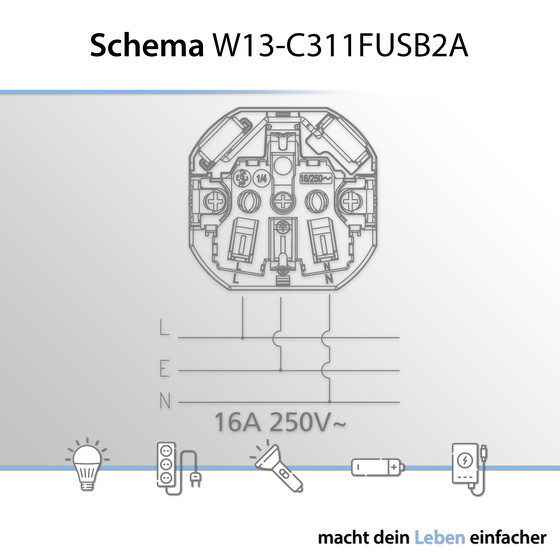 ARCAS
Schuko Wall Socket + 2x USB ports
BP1