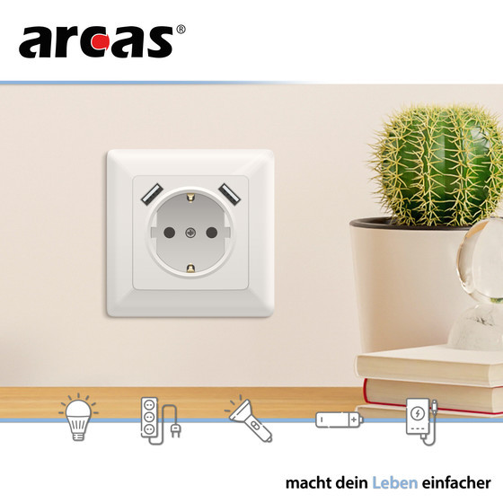 ARCAS
Schuko Wall Socket + 2x USB ports
BP1