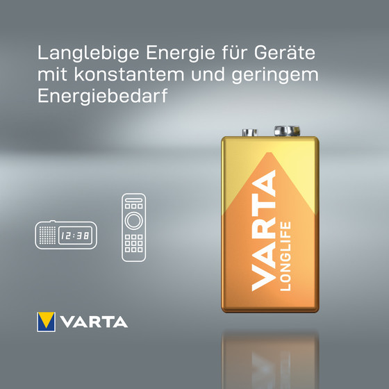 VARTA Longlife / 4122 / 6LF22 / 9-Volt Block / BP1