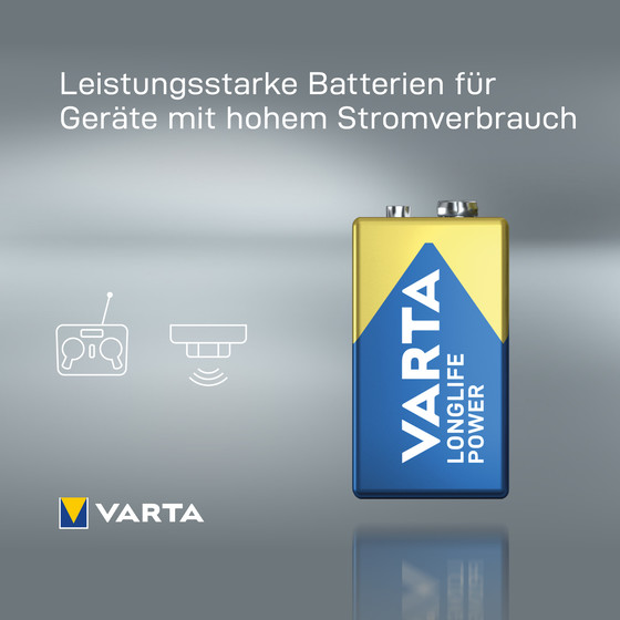 VARTA Long Life Power / 4922 / 6LF22 / 9-Volt Block / BP1
