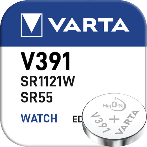 VARTA Silber Oxid V391 / 42mAh / 1,55V / BP1