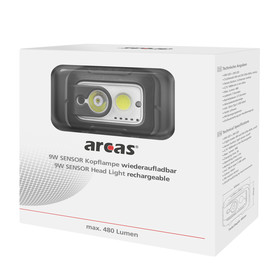 ARCAS 9W sensor headlamp rechargeable