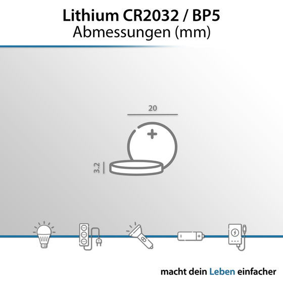 Arcas
Lithium Button cell CR2032
BP5