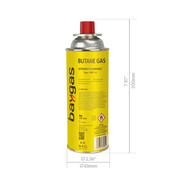 Baygas Butangas 227g  Gaskartusche gelb