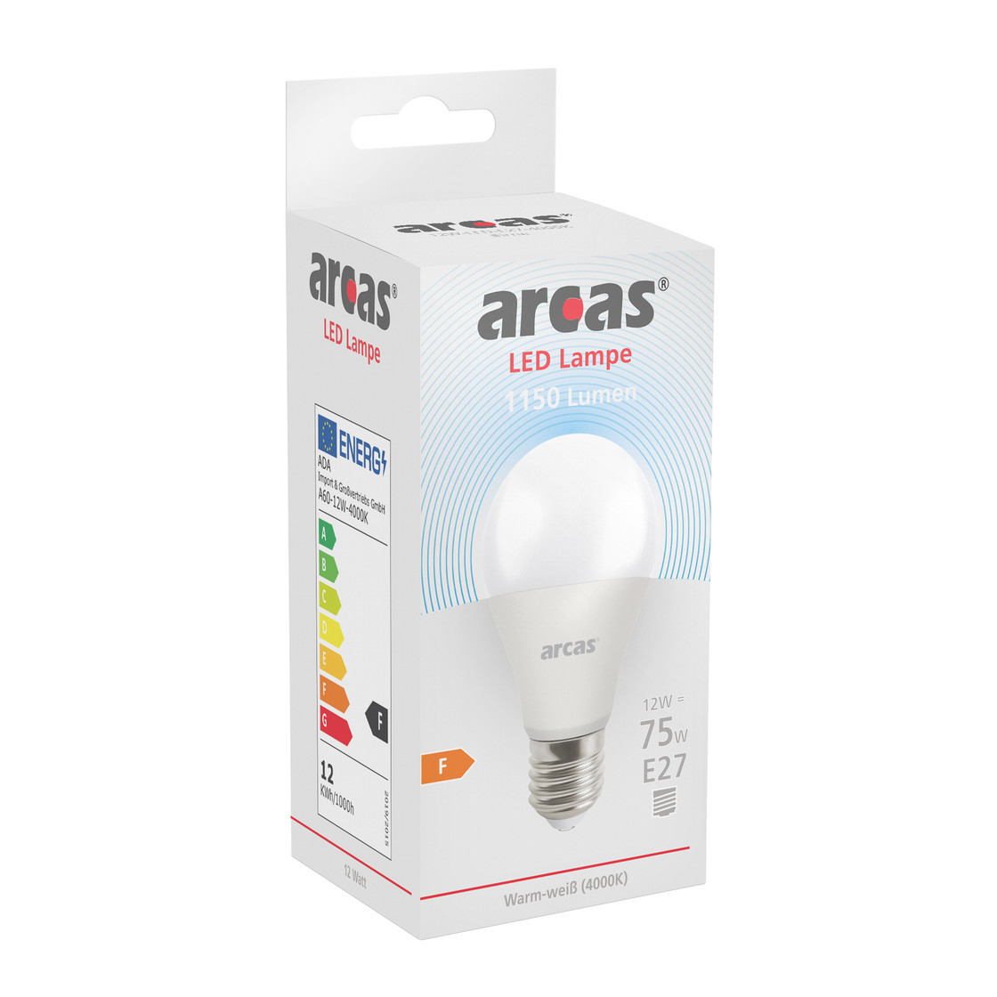 ARCAS LED Lampe entspricht / Glühlampe / / 80W / Birne A60 12W E27 11